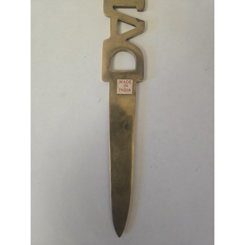 Vintage India Solid Brass "DAD" Letter Opener 7" Business Office Supplies Gift - Picture 6 of 8